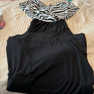 Black and white maxi dress